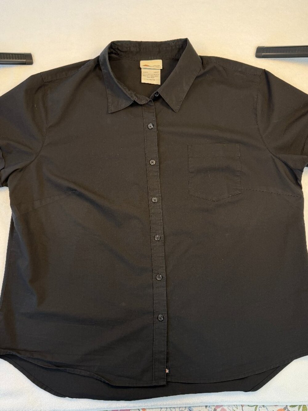 Dickies Black Work Shirt Short Sleeve Button Up Oversized Boxy Fit Minimalist - Picture 1 of 6